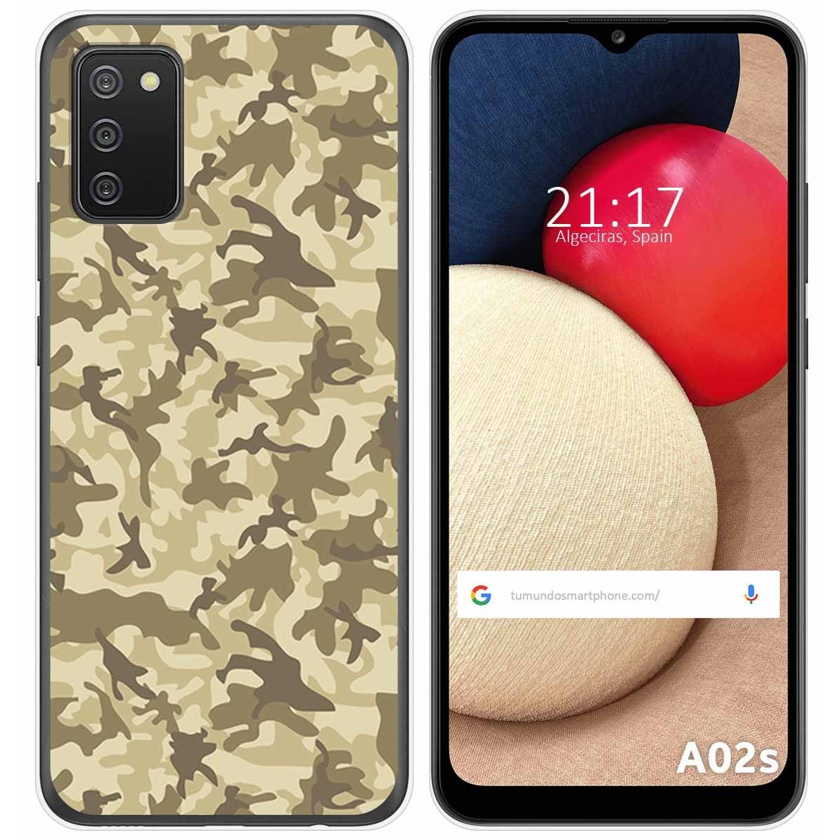 Funda Gel Tpu para Samsung Galaxy A02s diseño Sand Camuflaje Dibujos