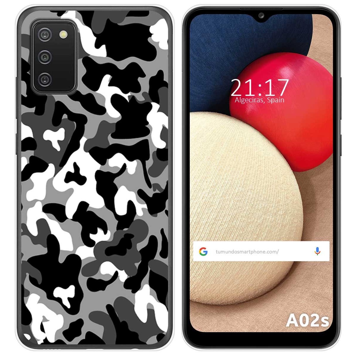 Funda Gel Tpu para Samsung Galaxy A02s diseño Snow Camuflaje Dibujos