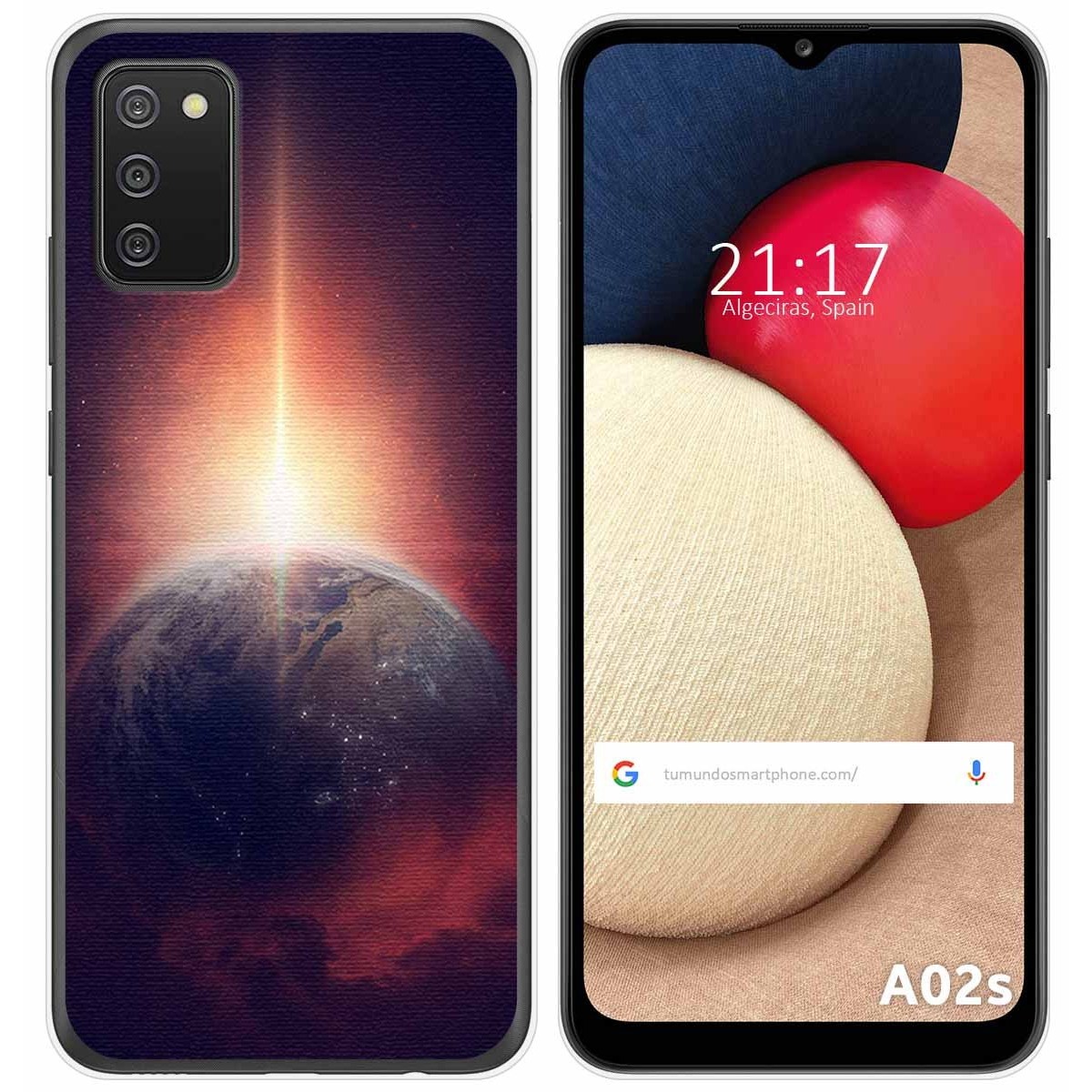 Funda Gel Tpu para Samsung Galaxy A02s diseño Tierra Dibujos