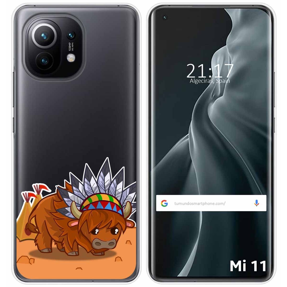 Funda Gel Transparente para Xiaomi Mi 11 5G diseño Bufalo Dibujos