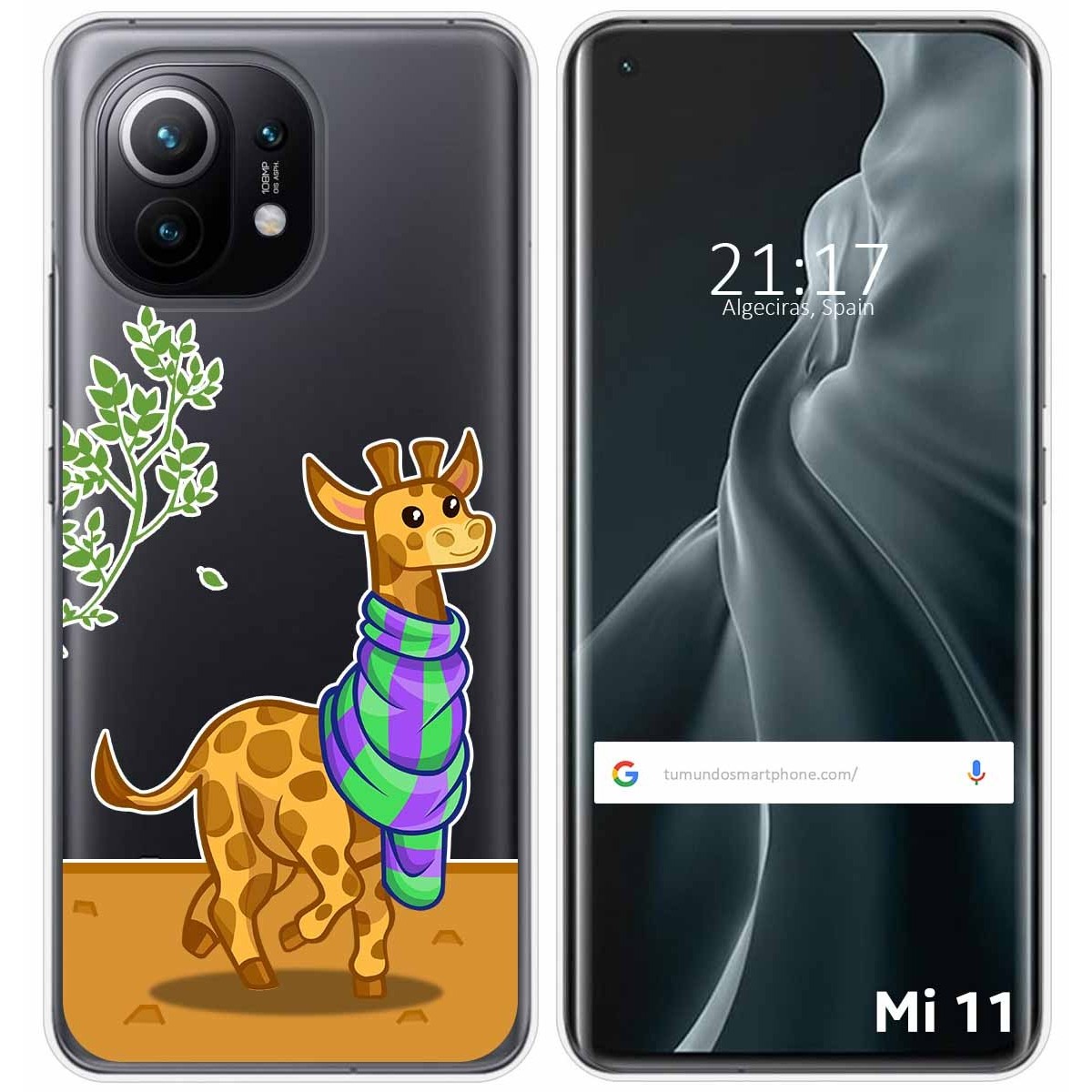 Funda Gel Transparente para Xiaomi Mi 11 5G diseño Jirafa Dibujos