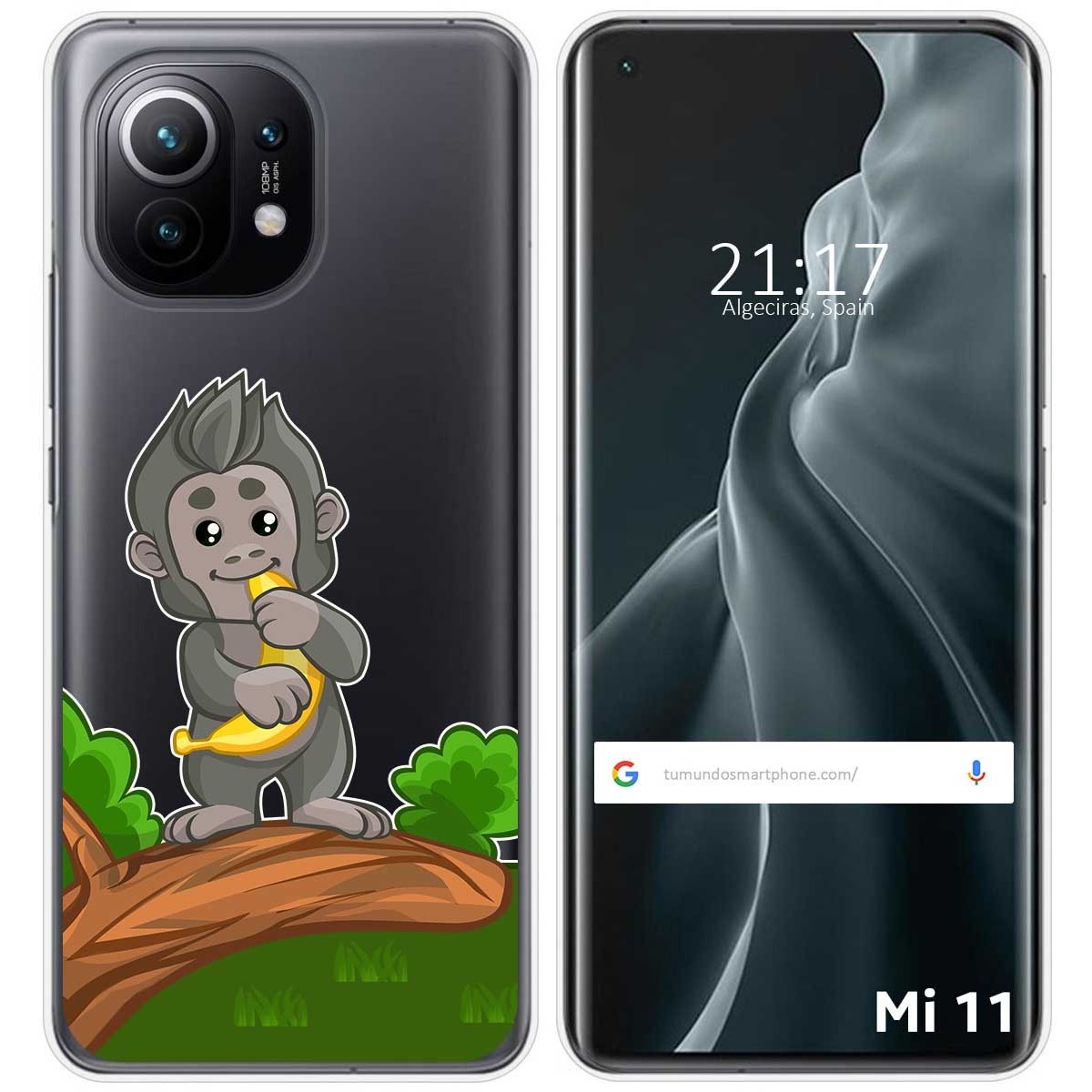 Funda Gel Transparente para Xiaomi Mi 11 5G diseño Mono Dibujos