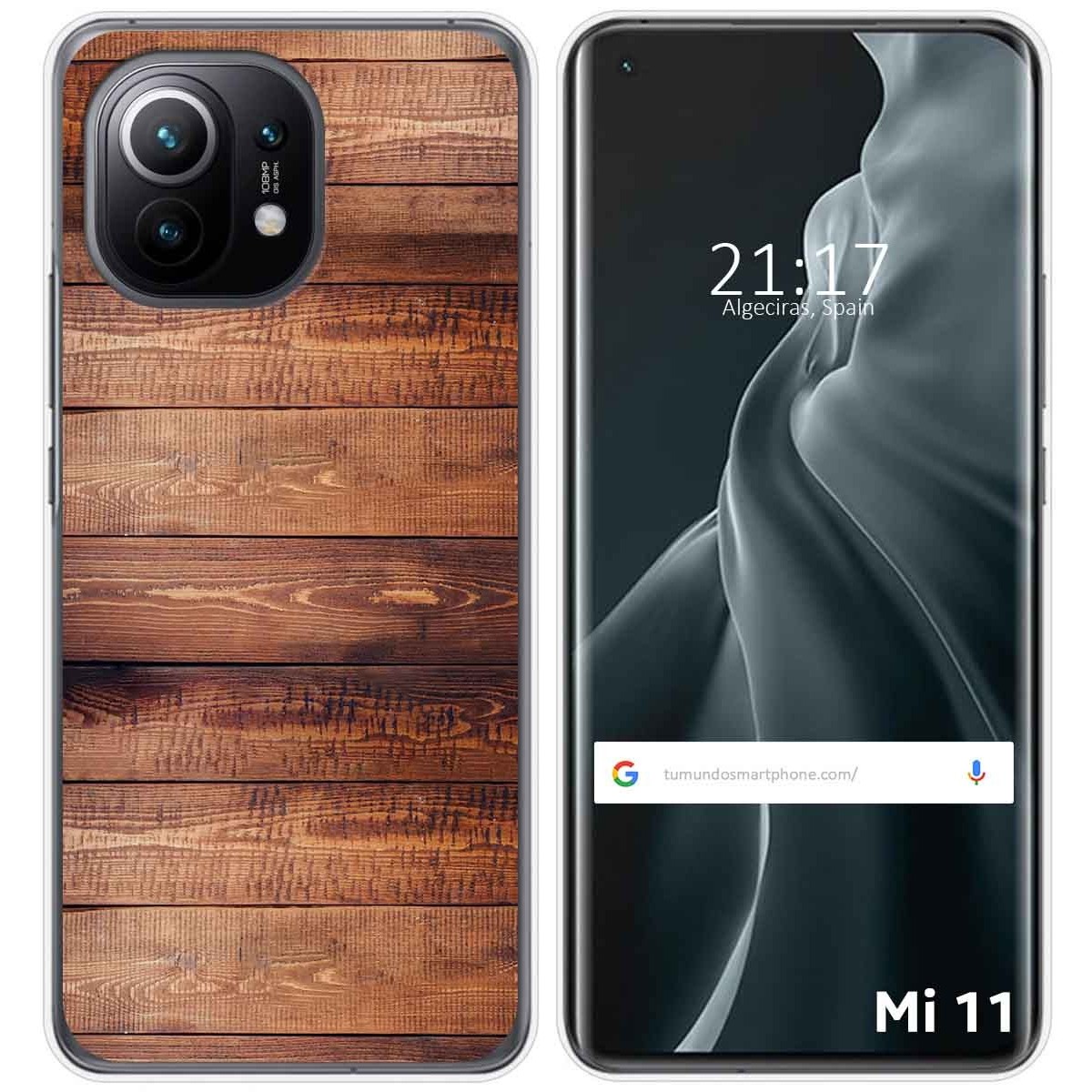 Funda Gel Tpu para Xiaomi Mi 11 5G diseño Madera 02 Dibujos