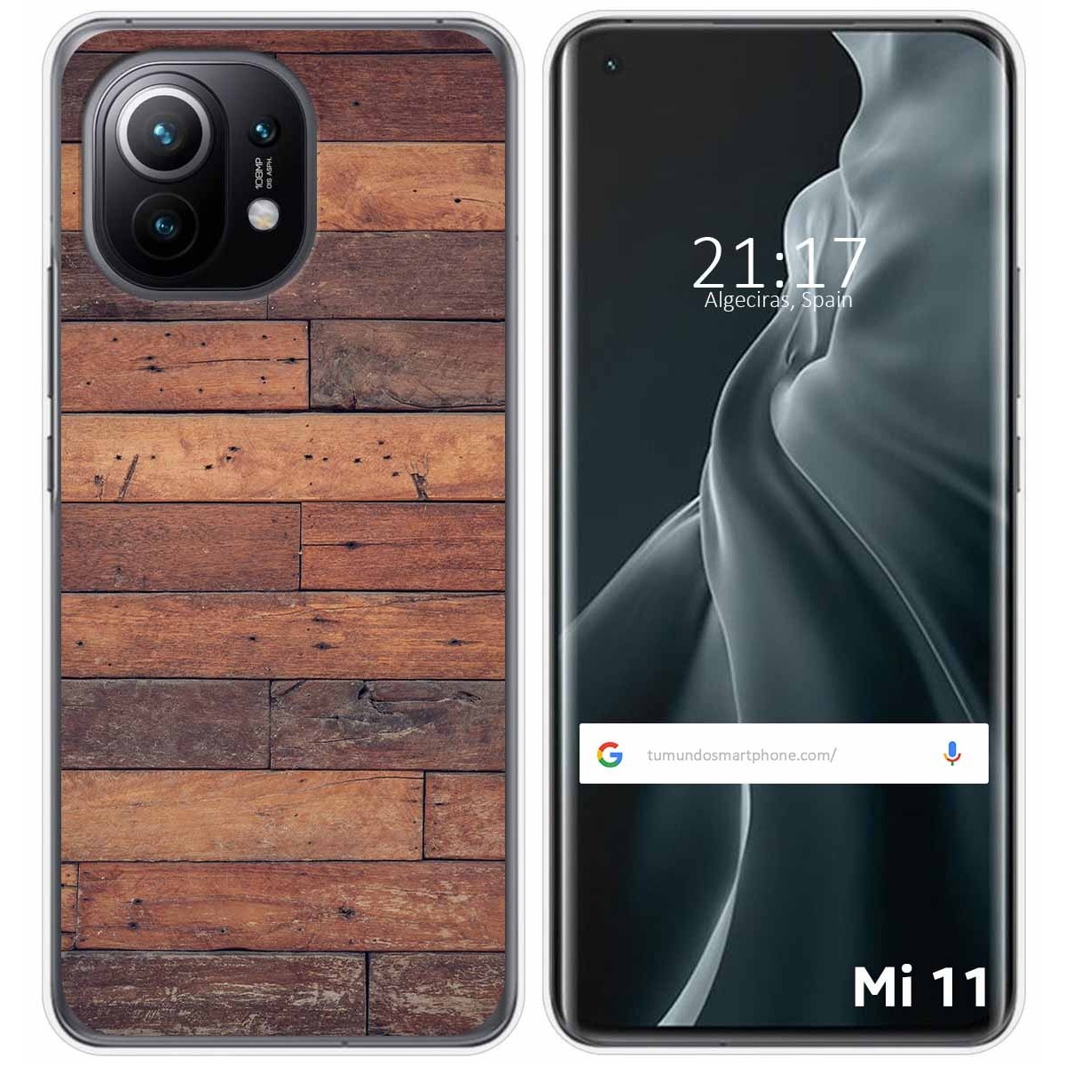 Funda Gel Tpu para Xiaomi Mi 11 5G diseño Madera 03 Dibujos