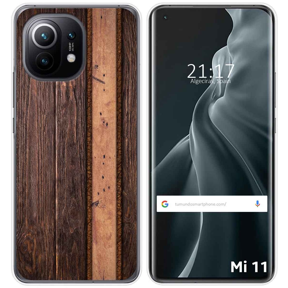 Funda Gel Tpu para Xiaomi Mi 11 5G diseño Madera 05 Dibujos