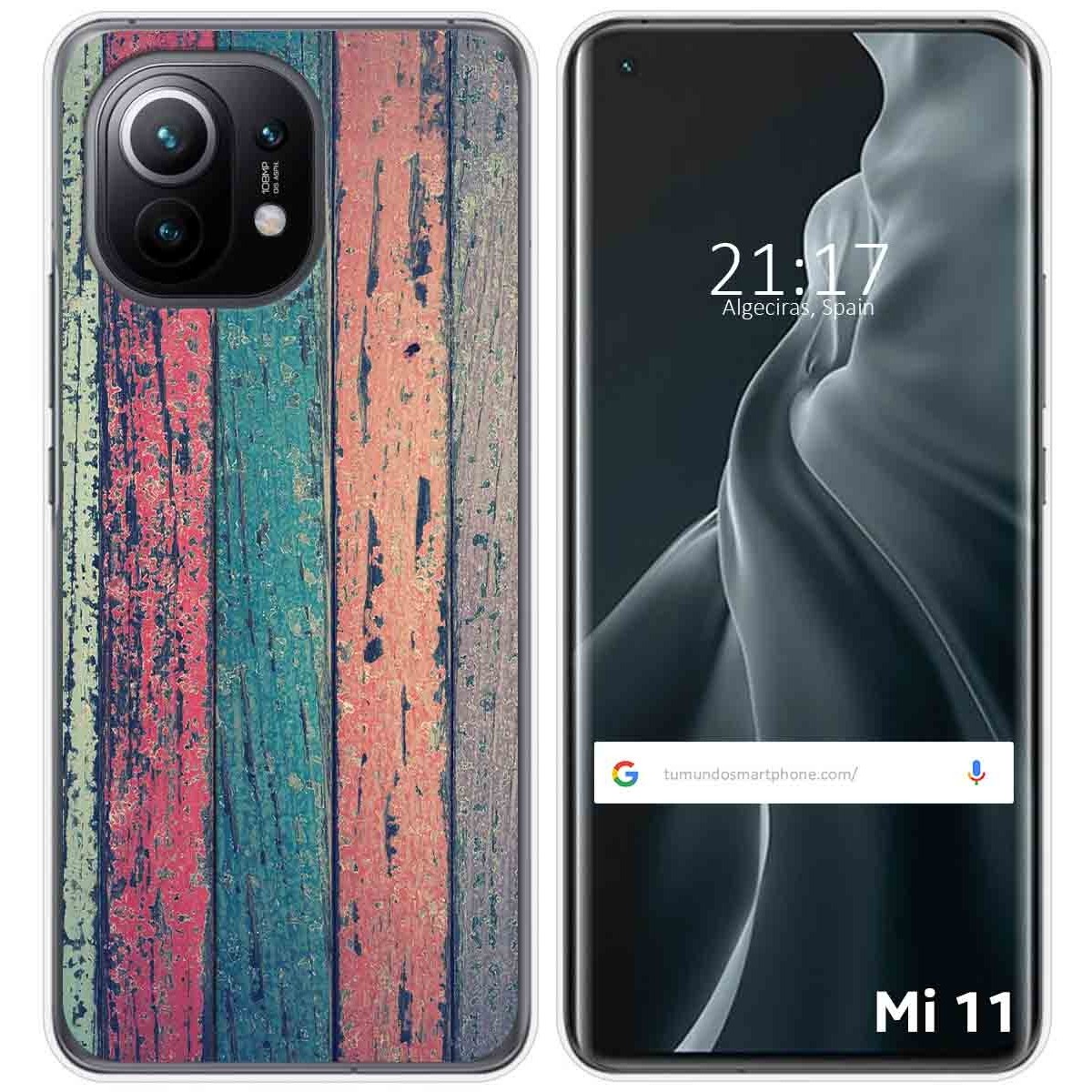 Funda Gel Tpu para Xiaomi Mi 11 5G diseño Madera 10 Dibujos