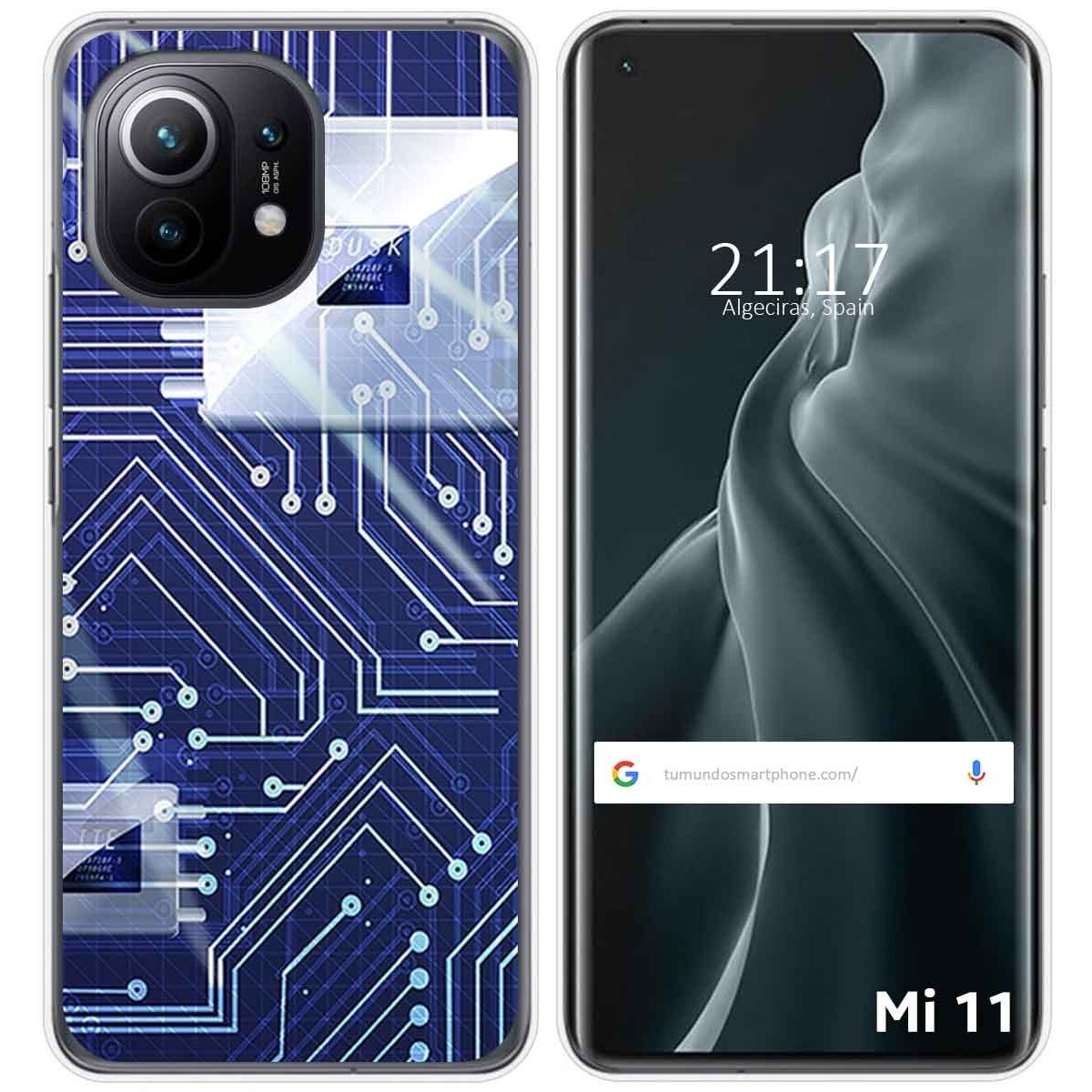 Funda Gel Tpu para Xiaomi Mi 11 5G diseño Circuito Dibujos