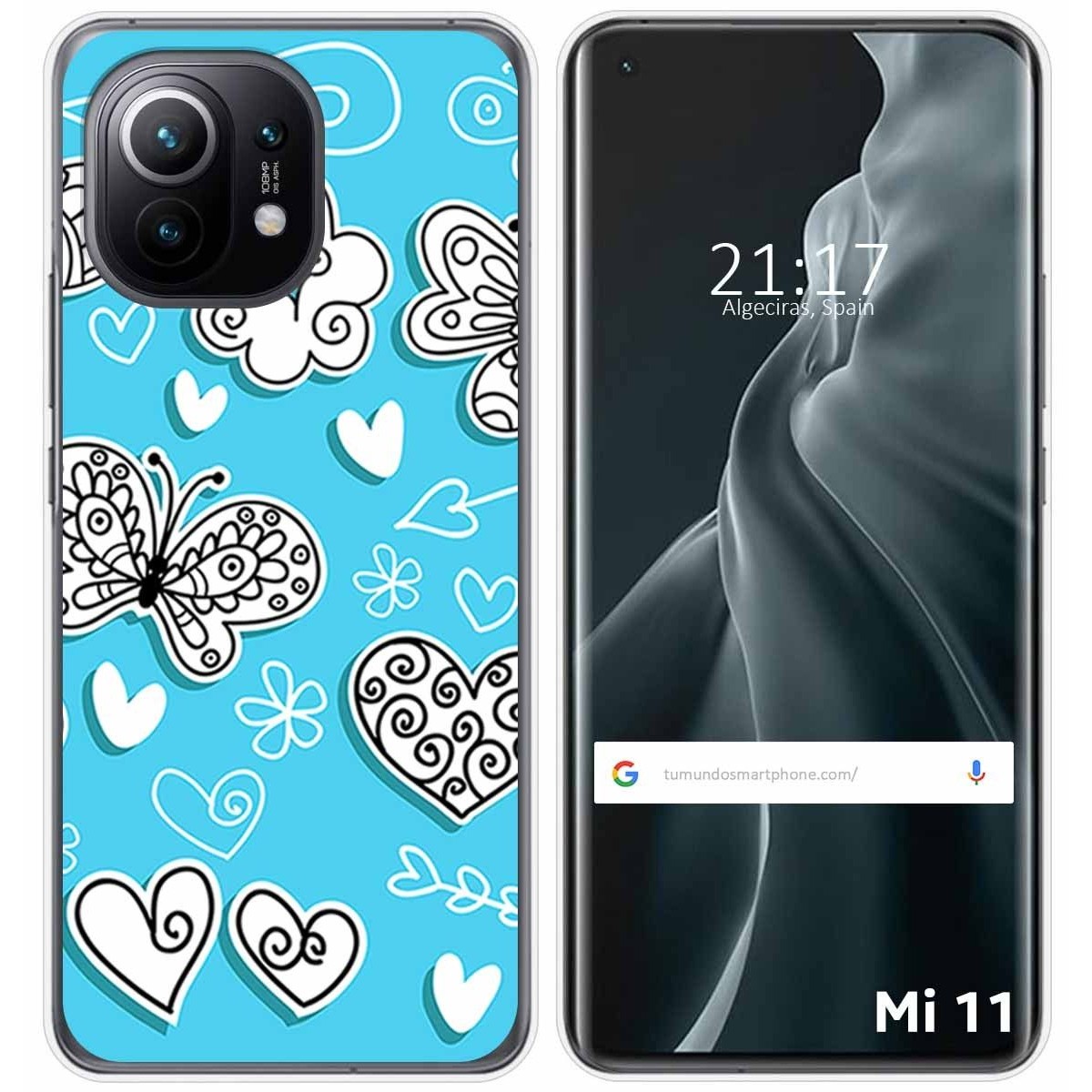 Funda Gel Tpu para Xiaomi Mi 11 5G diseño Mariposas Dibujos