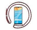 Funda Colgante Transparente para Oppo A15 con Cordon Rosa / Dorado