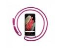 Funda Colgante Transparente para Samsung Galaxy S21 Ultra 5G con Cordon Rosa Fucsia