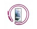 Funda Colgante Transparente para Samsung Galaxy S21+ Plus 5G con Cordon Rosa Fucsia