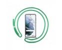 Funda Colgante Transparente para Samsung Galaxy S21+ Plus 5G con Cordon Verde Agua