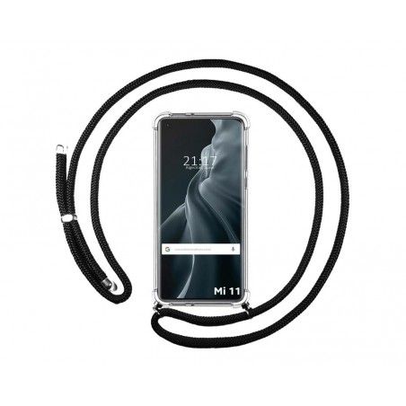 Funda Colgante Transparente para Xiaomi Mi 11 5G con Cordon Negro