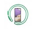 Funda Colgante Transparente para Samsung Galaxy A32 5G con Cordon Verde Agua