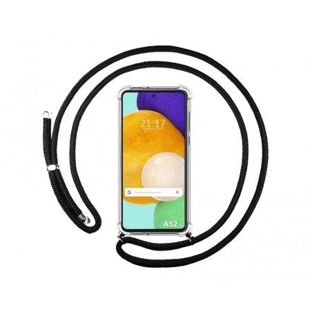 Funda Colgante Transparente para Samsung Galaxy A52 / A52 5G / A52s 5G con Cordon Negro