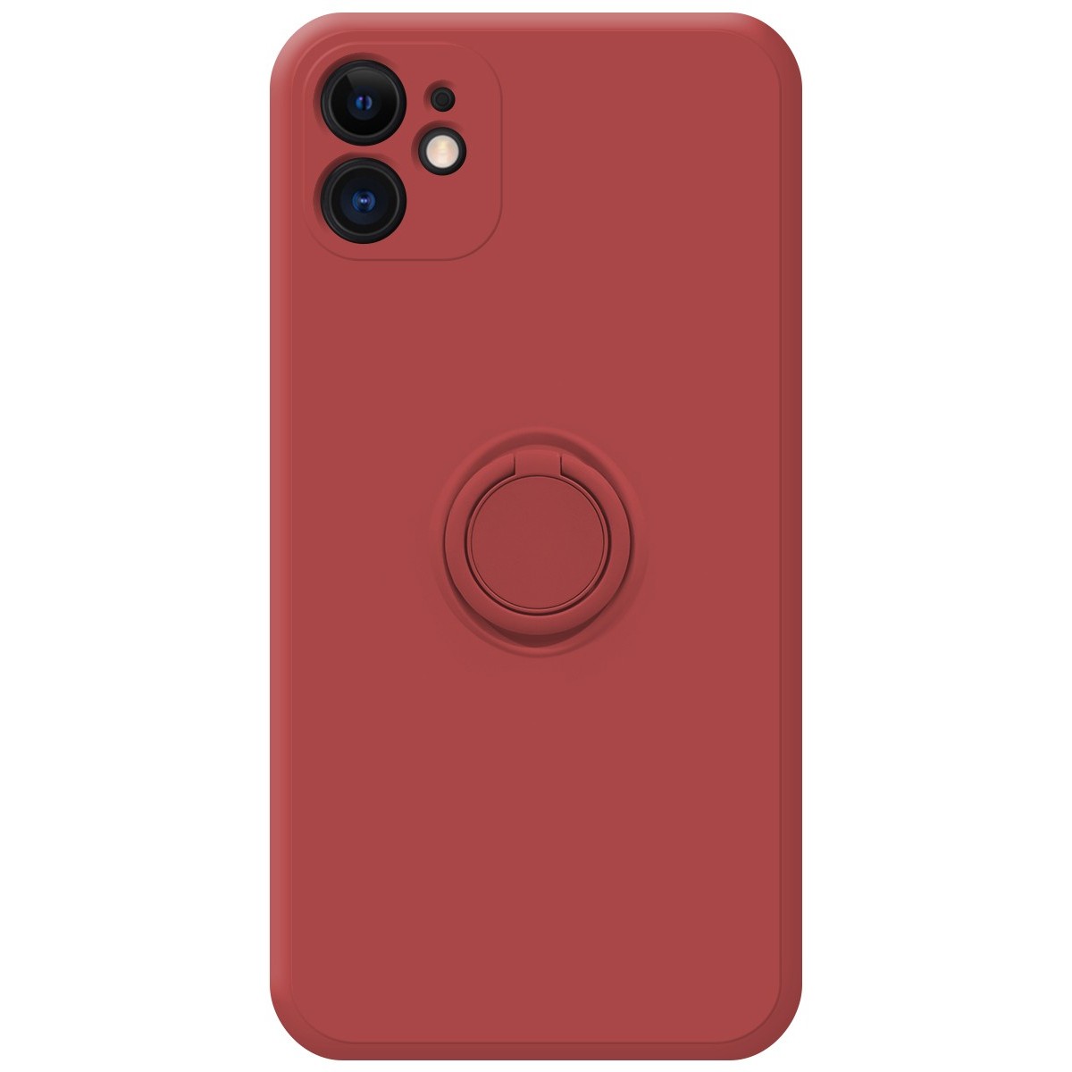 Funda Silicona Líquida Ultra Suave con Anillo para Iphone 11 (6.1) color Rojo Coral