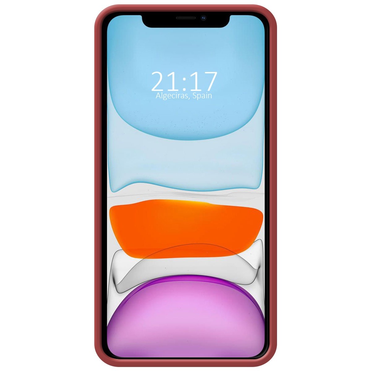 Funda Silicona Líquida Ultra Suave con Anillo para Iphone 11 (6.1) color Rojo Coral