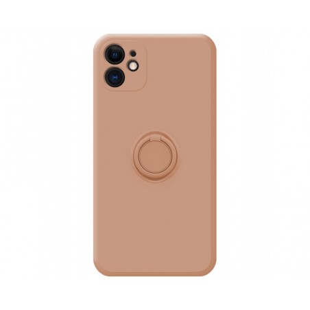 Funda Silicona Líquida Ultra Suave con Anillo para Iphone 11 (6.1) color Rosa