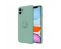 Funda Silicona Líquida Ultra Suave con Anillo para Iphone 11 (6.1) color Verde