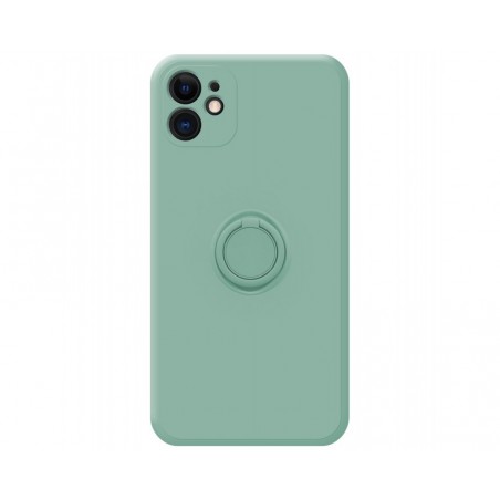 Funda Silicona Líquida Ultra Suave con Anillo para Iphone 11 (6.1) color Verde