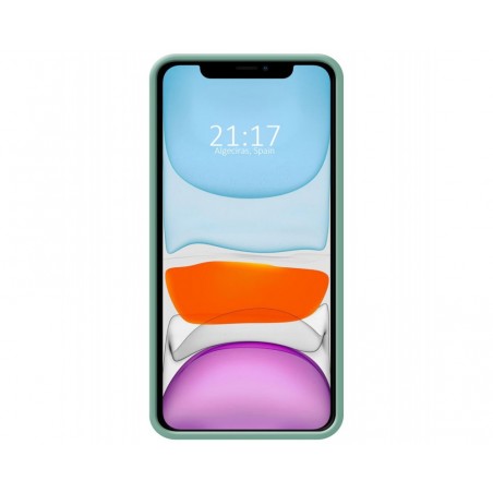Funda Silicona Líquida Ultra Suave con Anillo para Iphone 11 (6.1) color Verde