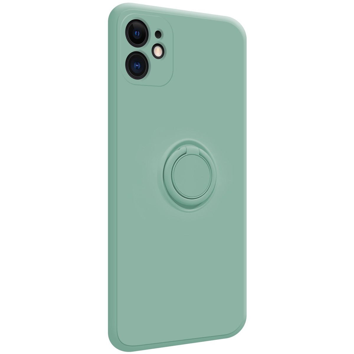Funda Silicona Líquida Ultra Suave con Anillo para Iphone 11 (6.1) color Verde