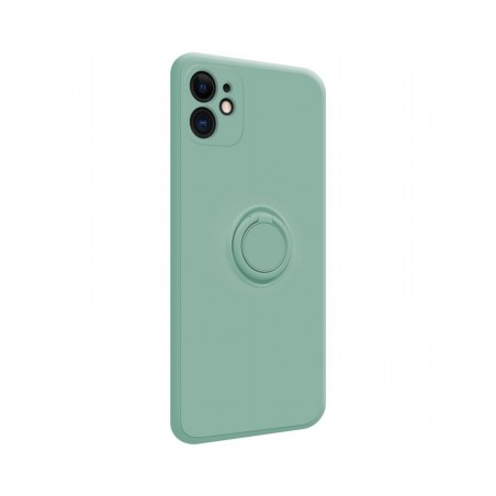 Funda Silicona Líquida Ultra Suave con Anillo para Iphone 11 (6.1) color Verde