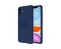 Funda Silicona Líquida Ultra Suave con Anillo para Iphone 11 (6.1) color Azul
