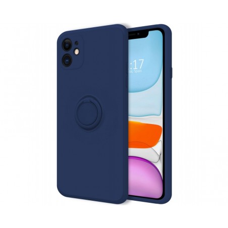 Funda Silicona Líquida Ultra Suave con Anillo para Iphone 11 (6.1) color Azul