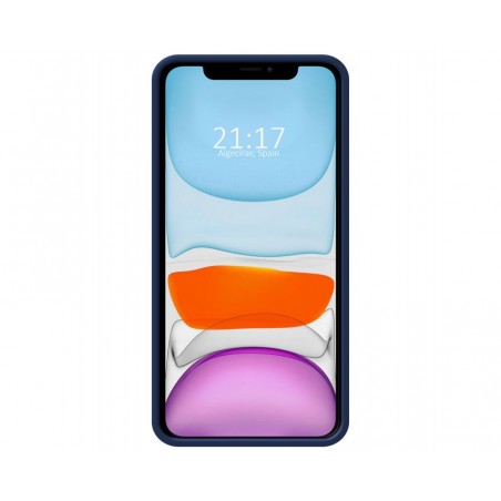 Funda Silicona Líquida Ultra Suave con Anillo para Iphone 11 (6.1) color Azul