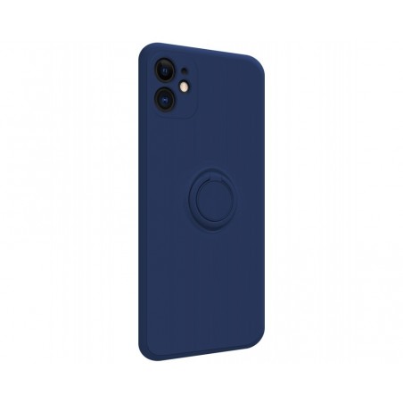 Funda Silicona Líquida Ultra Suave con Anillo para Iphone 11 (6.1) color Azul