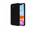 Funda Silicona Líquida Ultra Suave con Anillo para Iphone 11 (6.1) color Negra