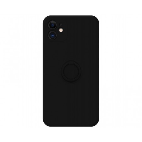 Funda Silicona Líquida Ultra Suave con Anillo para Iphone 11 (6.1) color Negra