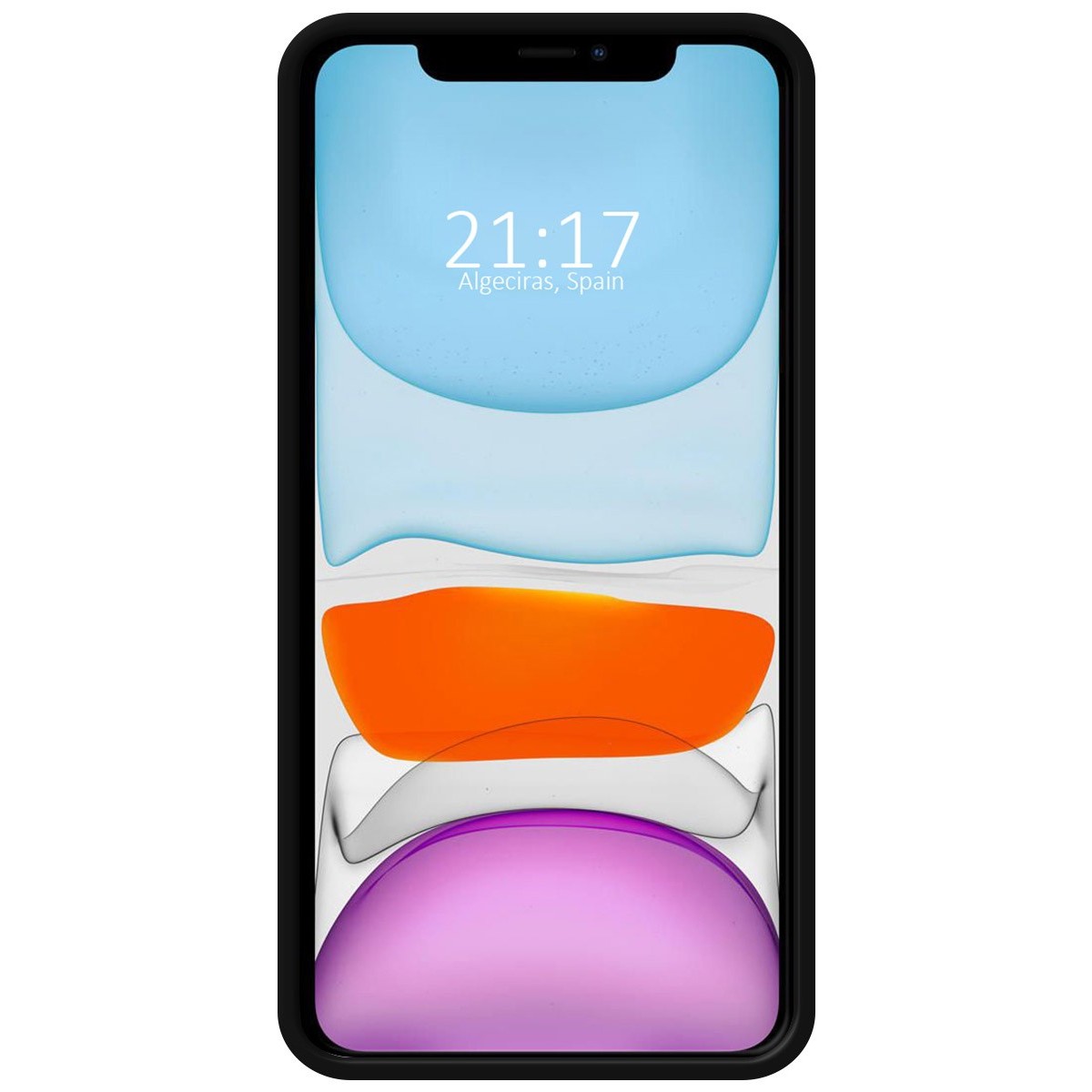 Funda Silicona Líquida Ultra Suave con Anillo para Iphone 11 (6.1) color Negra