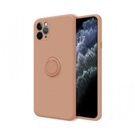 Funda Silicona Líquida Ultra Suave con Anillo para Iphone 11 Pro (5.8) color Rosa