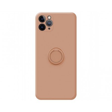 Funda Silicona Líquida Ultra Suave con Anillo para Iphone 11 Pro (5.8) color Rosa