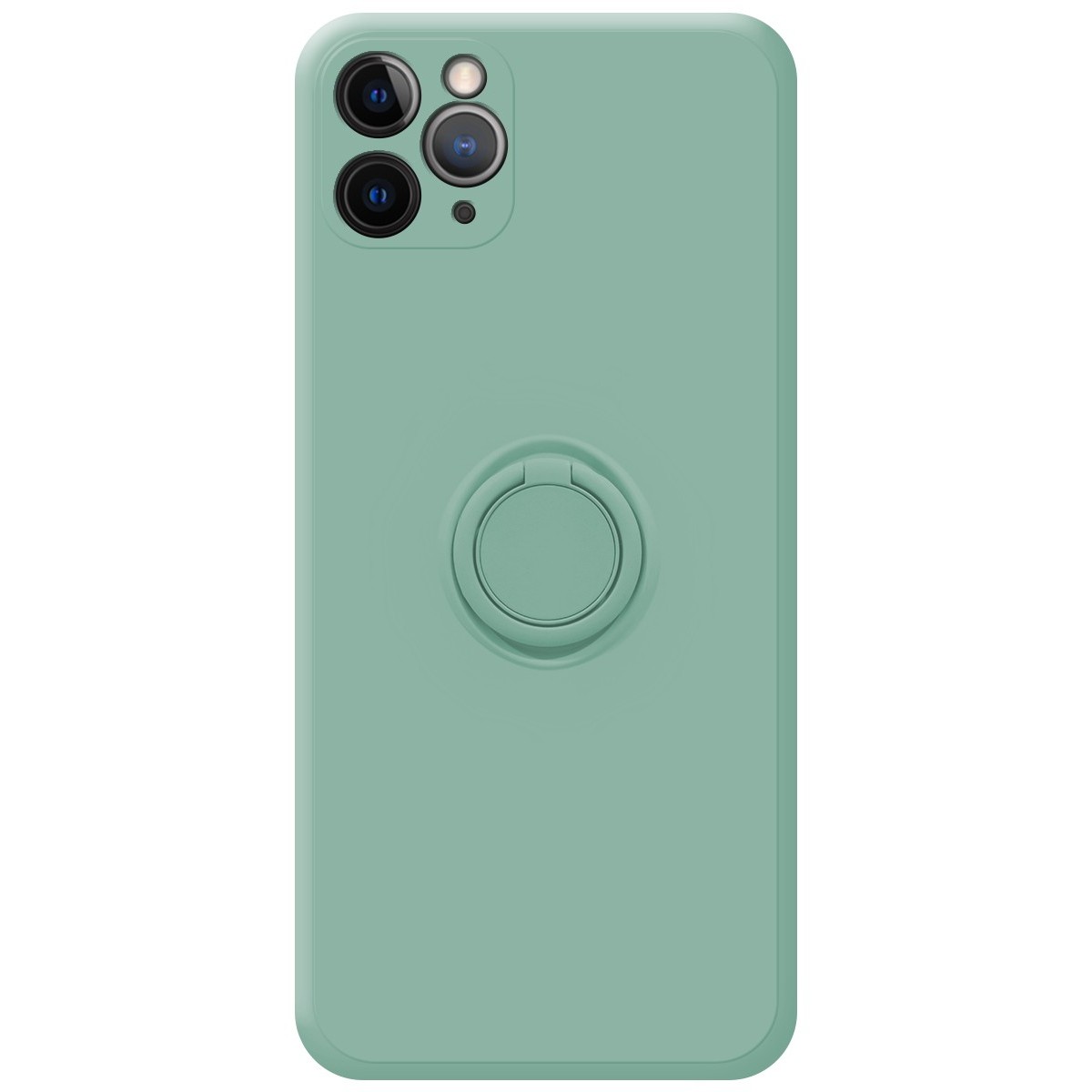 Funda Silicona Líquida Ultra Suave con Anillo para Iphone 11 Pro (5.8) color Verde