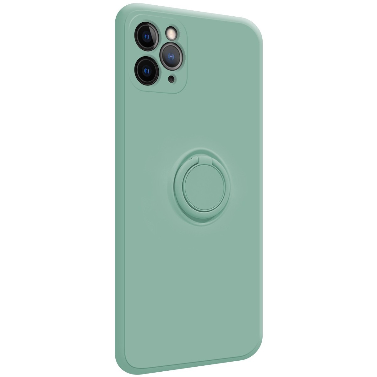 Funda Silicona Líquida Ultra Suave con Anillo para Iphone 11 Pro (5.8) color Verde