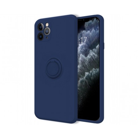 Funda Silicona Líquida Ultra Suave con Anillo para Iphone 11 Pro (5.8) color Azul