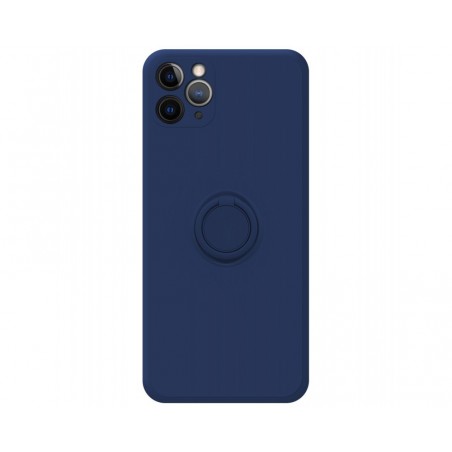 Funda Silicona Líquida Ultra Suave con Anillo para Iphone 11 Pro (5.8) color Azul