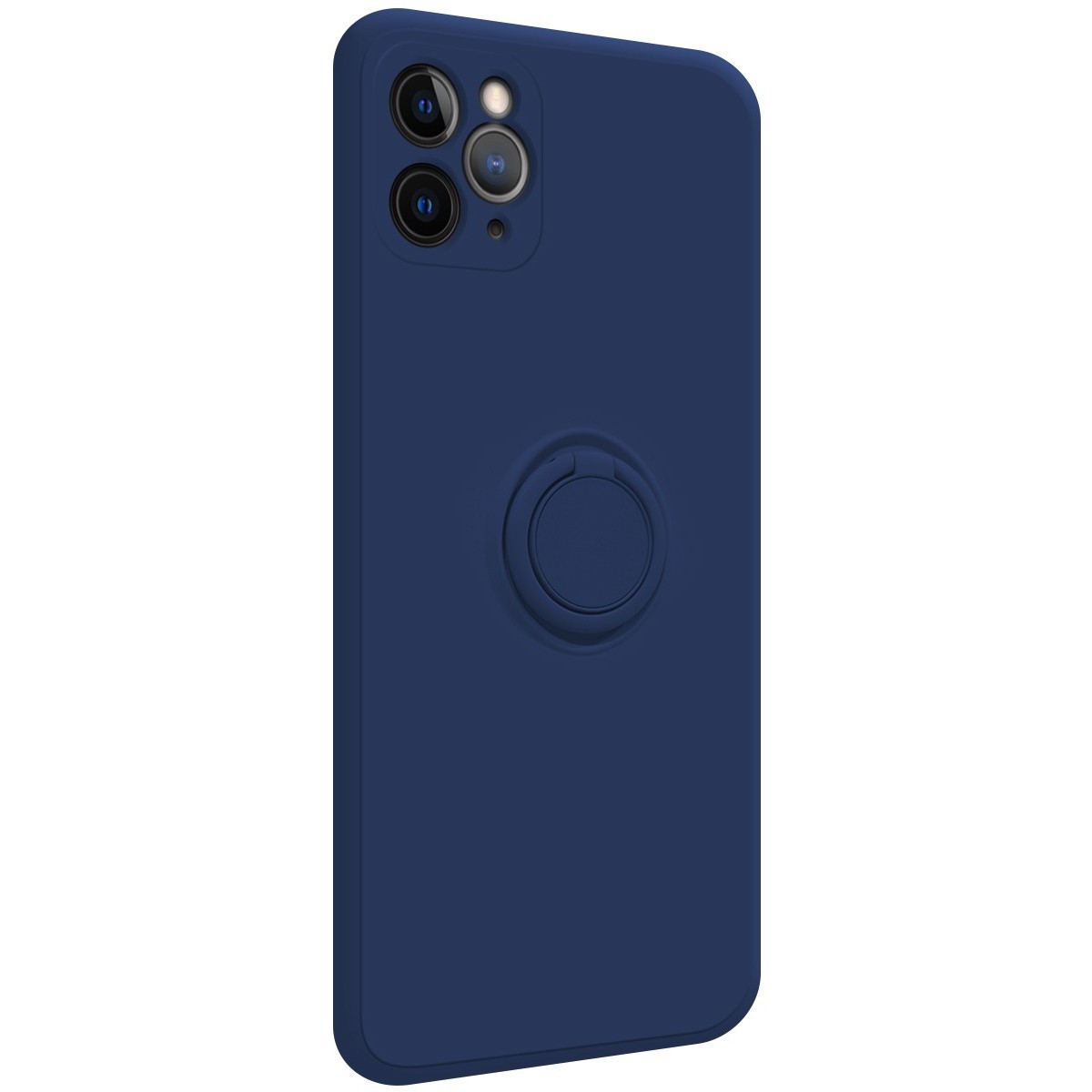 Funda Silicona Líquida Ultra Suave con Anillo para Iphone 11 Pro (5.8) color Azul