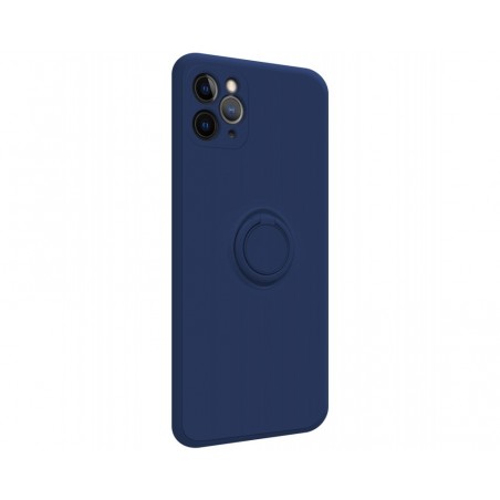 Funda Silicona Líquida Ultra Suave con Anillo para Iphone 11 Pro (5.8) color Azul
