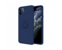 Funda Silicona Líquida Ultra Suave con Anillo para Iphone 11 Pro Max (6.5) color Azul