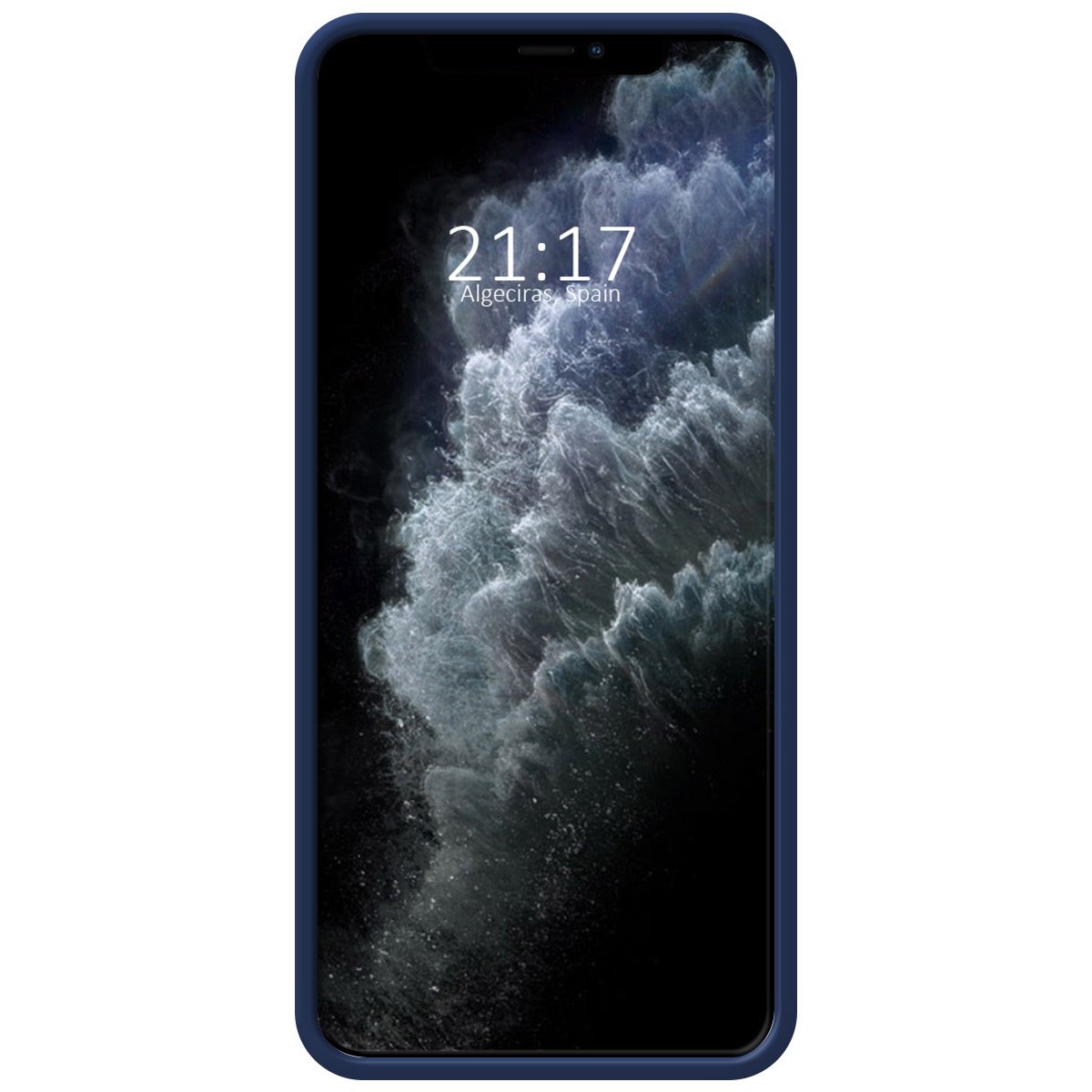 Funda Silicona Líquida Ultra Suave con Anillo para Iphone 11 Pro Max (6.5) color Azul