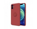 Funda Silicona Líquida Ultra Suave con Anillo para Iphone 12 (6.1) color Rojo Coral