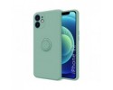 Funda Silicona Líquida Ultra Suave con Anillo para Iphone 12 (6.1) color Verde