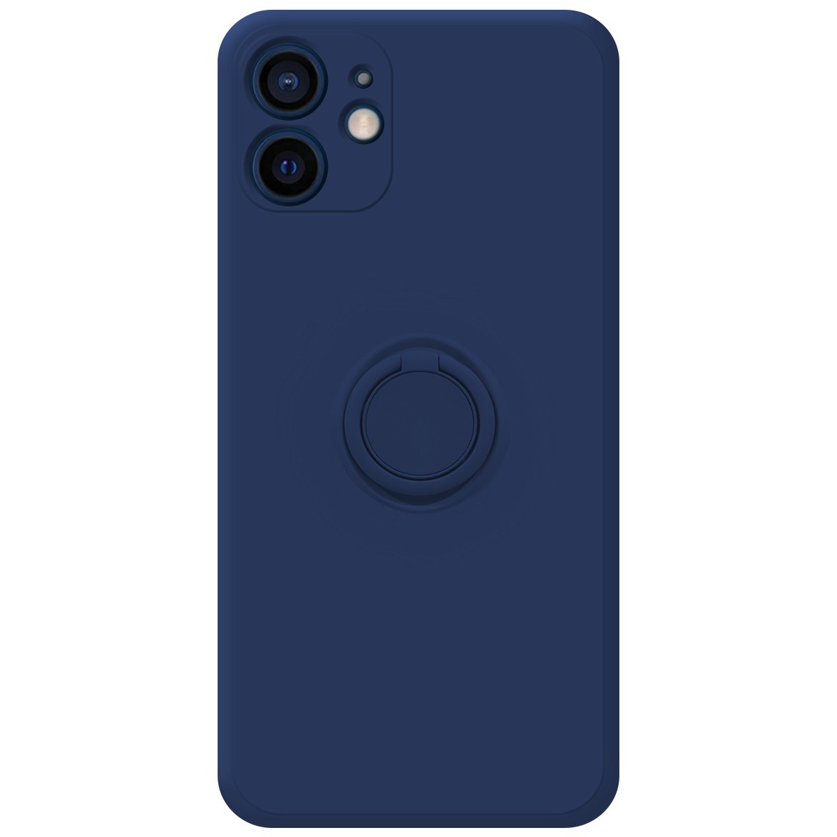 Funda Silicona Líquida Ultra Suave con Anillo para Iphone 12 (6.1) color Azul