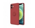 Funda Silicona Líquida Ultra Suave con Anillo para Iphone 12 Mini (5.4) color Rojo Coral
