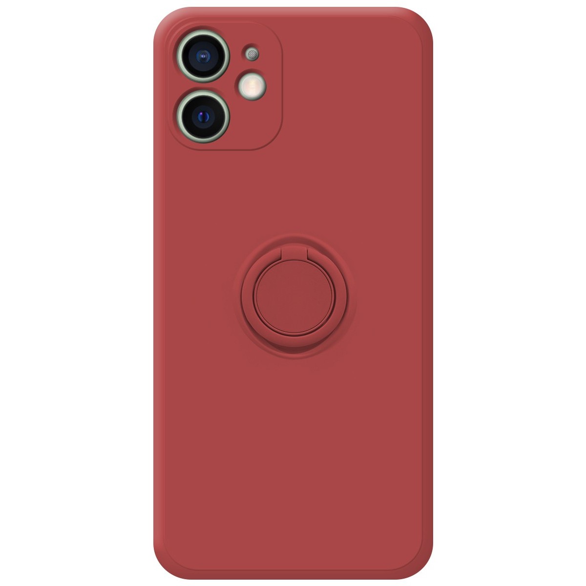 Funda Silicona Líquida Ultra Suave con Anillo para Iphone 12 Mini (5.4) color Rojo Coral