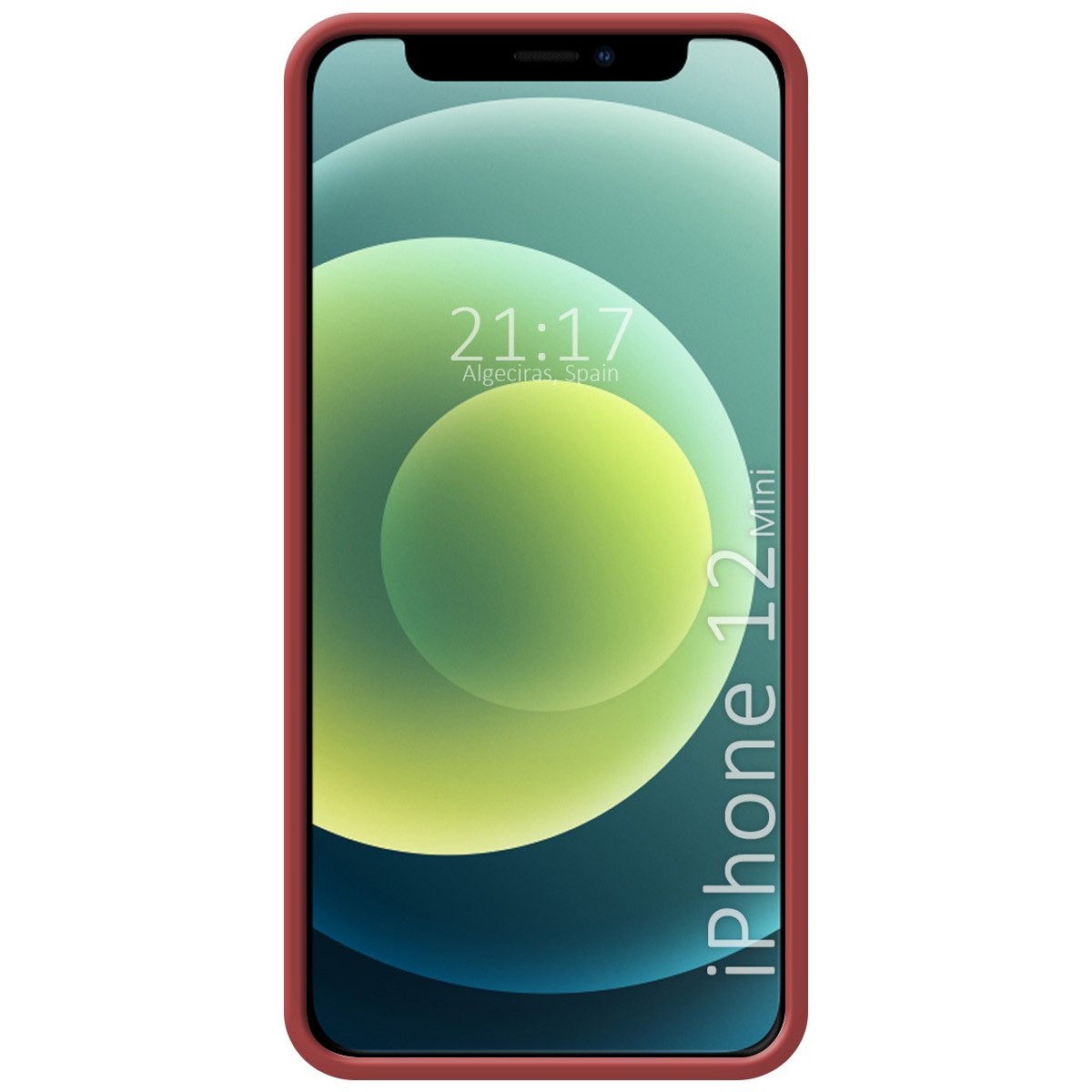 Funda Silicona Líquida Ultra Suave con Anillo para Iphone 12 Mini (5.4) color Rojo Coral